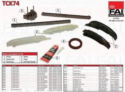 FAI AUTOPARTS tck74 -  Комплект цепи привода распредвала